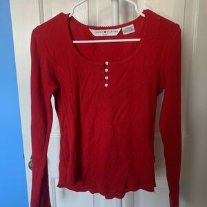 Tommy Hilfiger Red Fitted Buttoned top